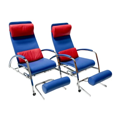 Pair of Grand Repos Lounge Chairs with Stools by Jean Prouvé Tecta , 1980s